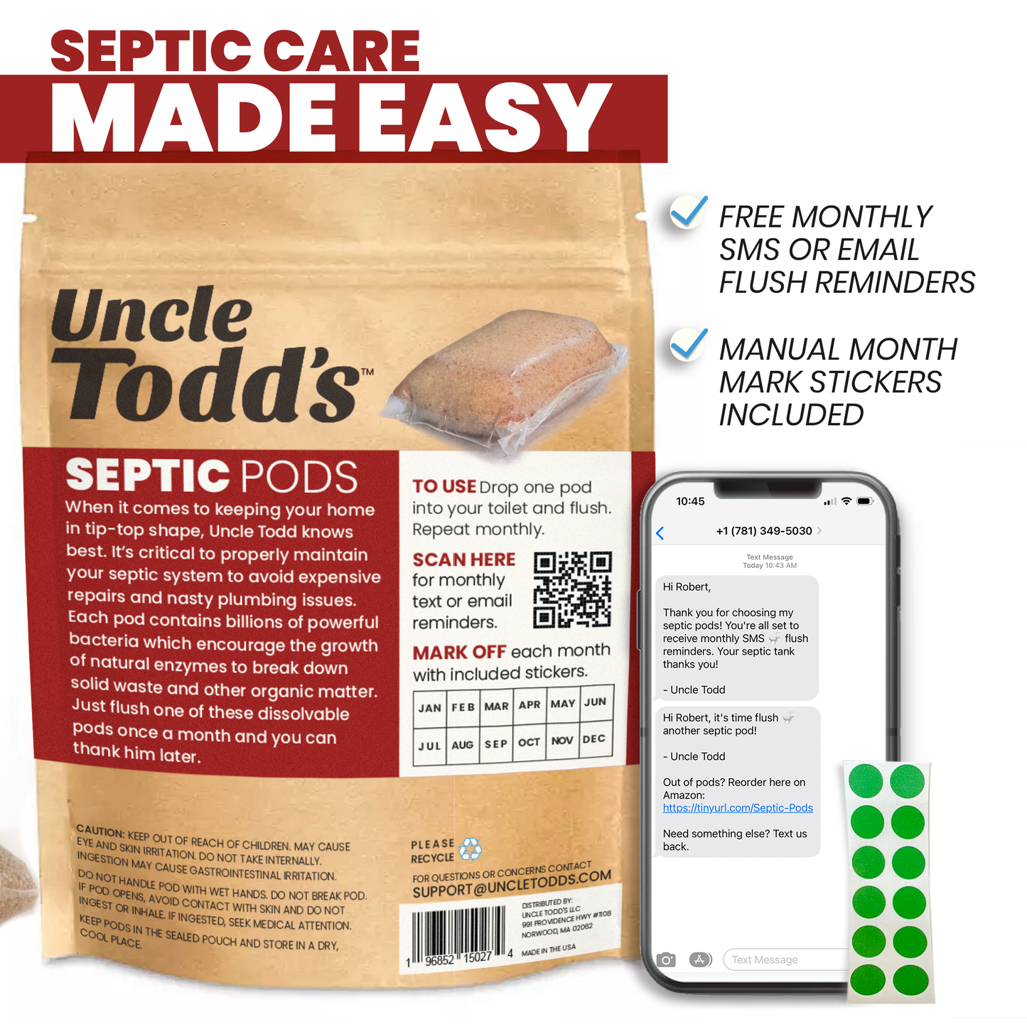 Septic Pods - 12 Month Supply