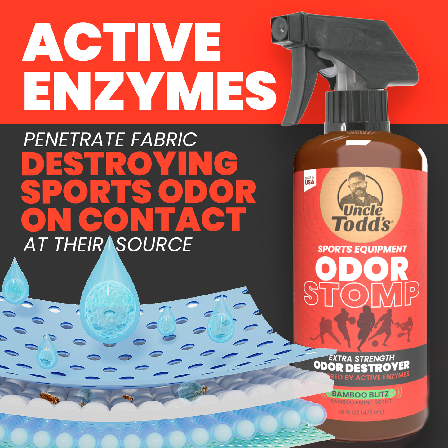 Odor Stomp Sports Equipment Odor Eliminator & Deodorizer