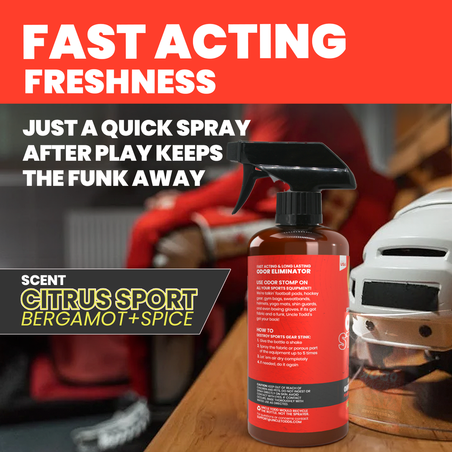 Odor Stomp Sports Equipment Odor Eliminator & Deodorizer