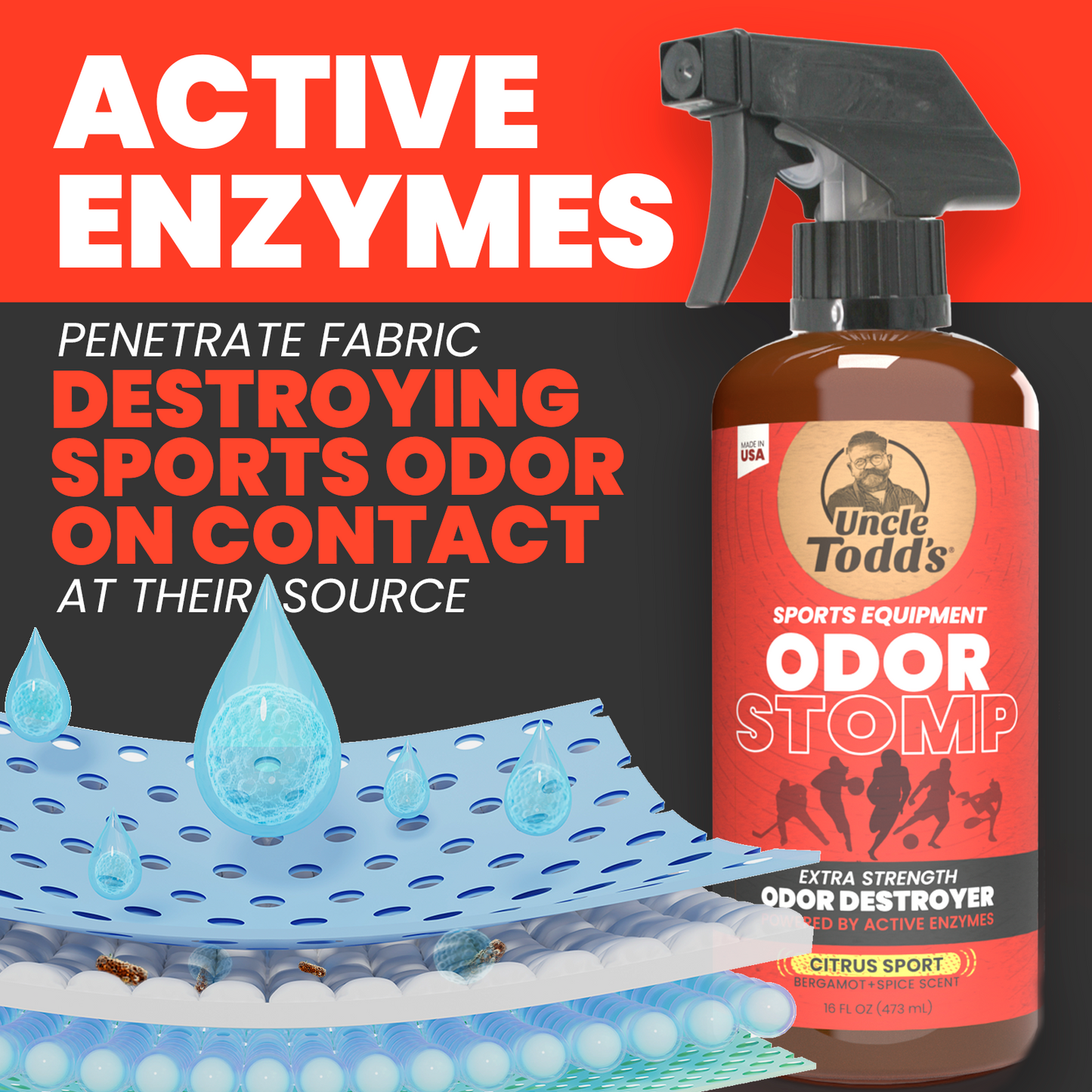 Odor Stomp Sports Equipment Odor Eliminator & Deodorizer