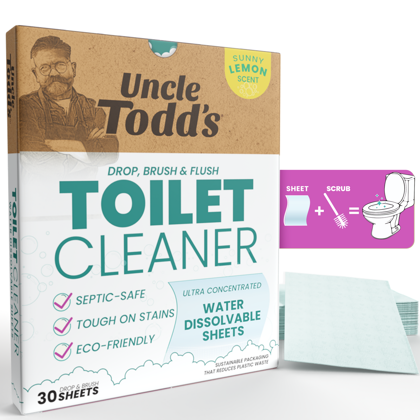 Dissolvable Toilet Cleaner Sheets