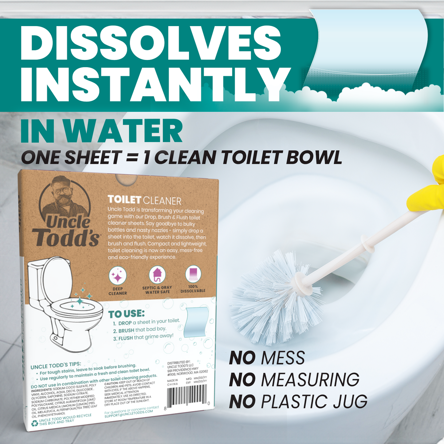 Dissolvable Toilet Cleaner Sheets