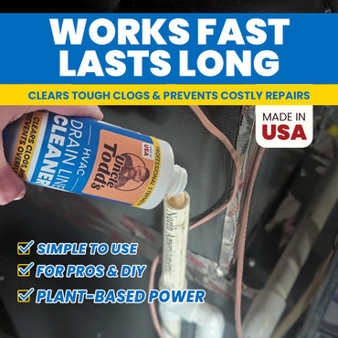 Uncle Todd's HVAC Drain Line Cleaner – Bleach-Free, Fast-Acting, Long-Lasting Solution for Tough Clogs & Buildup. Up to 8 Months Supply