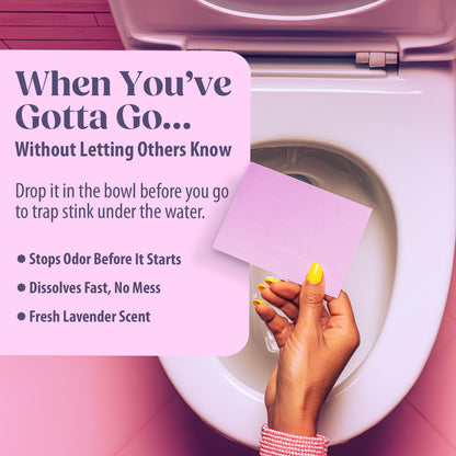 Sheet Happens Pre-Poo Toilet Sheets, Lavender Field Scent, 2 Pack, 40 Dissolvable Odor Stopping Sheets, Septic Safe - Purple Box