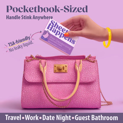 Sheet Happens Pre-Poo Toilet Sheets, Lavender Field Scent, 2 Pack, 40 Dissolvable Odor Stopping Sheets, Septic Safe - Purple Box