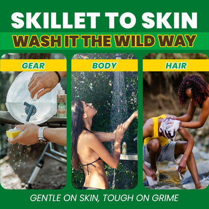 Uncle Todd's Wild Wash Biodegradable Soap, Camping Soap Ideal for Dishes, Body, Hands, and Clothes - 4oz, Sage Scent