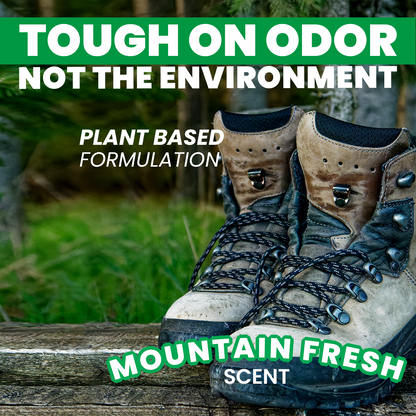 Uncle Todd's Odor Stomp Shoe Deodorizer 2-Pack Mountain Fresh- Proven & Powerful Enzyme Shoe Spray for Odor Elimination in All Footwear
