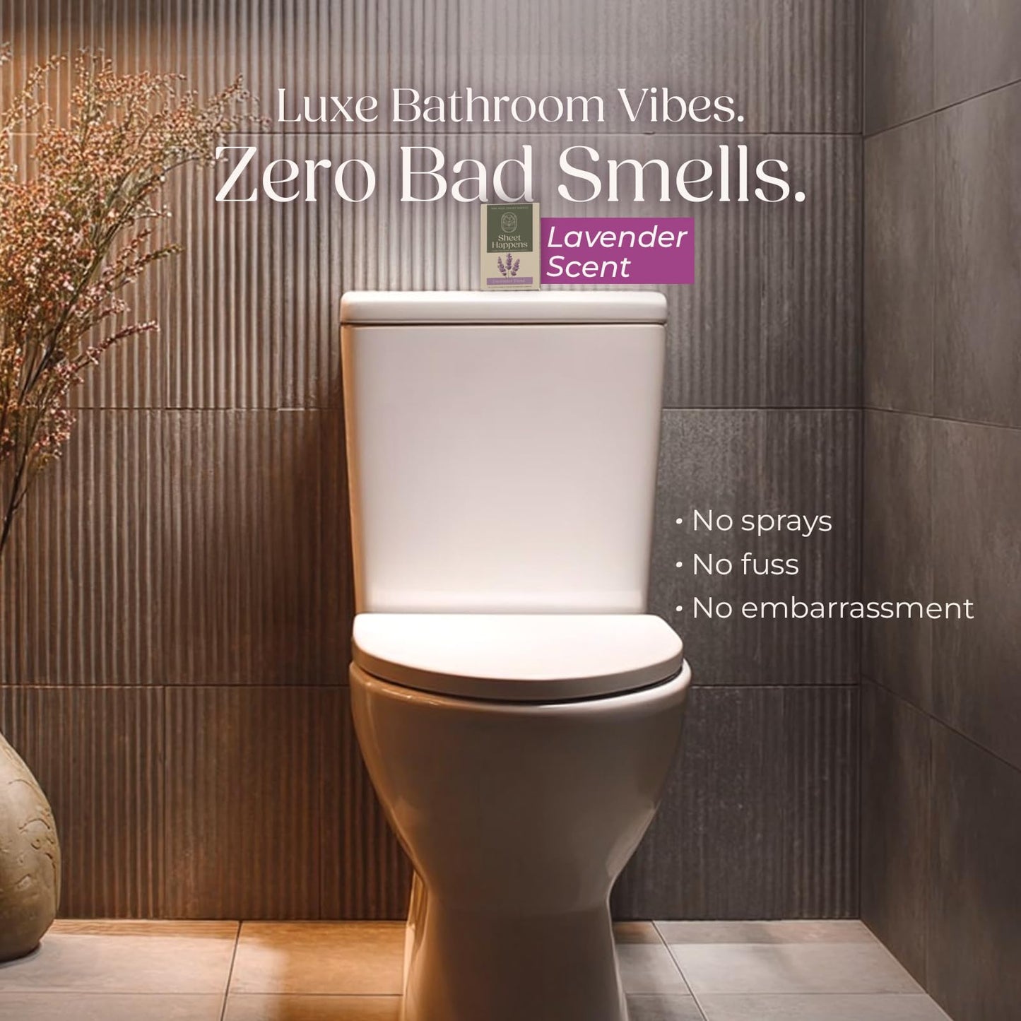 Sheet Happens Pre-Poo Toilet Sheets, Lavender Field Scent, 2 Pack, 40 Dissolvable Odor Stopping Sheets, Septic Safe