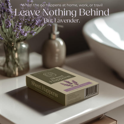 Sheet Happens Pre-Poo Toilet Sheets, Lavender Field Scent, 2 Pack, 40 Dissolvable Odor Stopping Sheets, Septic Safe