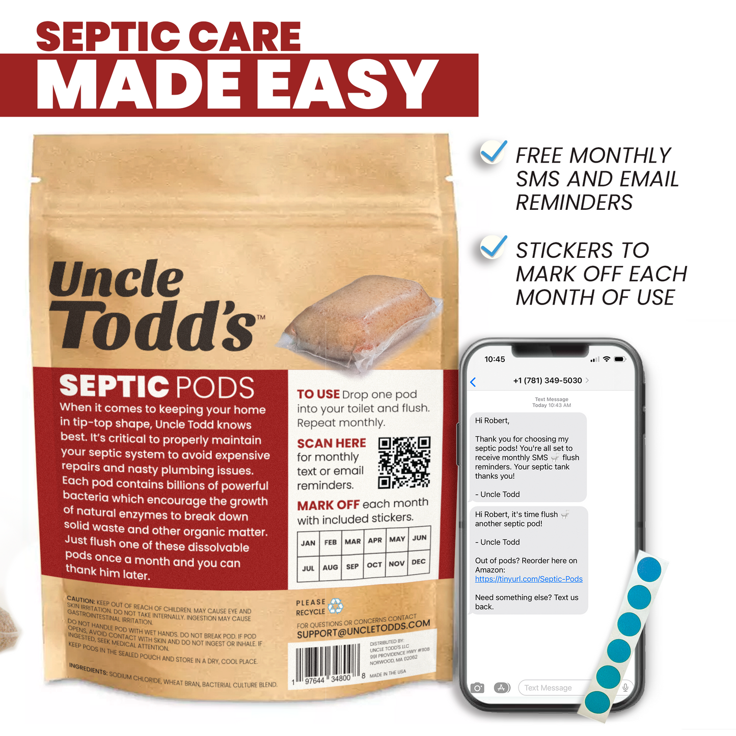 Septic Pods -  6 Month Supply