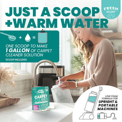 Uncle Todd's Carpet Cleaner Powder for Machines | Makes 30 Gallons of Carpet Cleaner Solution | Enzyme Formula Carpet Deodorizer | Removes Pet Odors & Stains | Safe for Carpets, Rugs & Upholstery