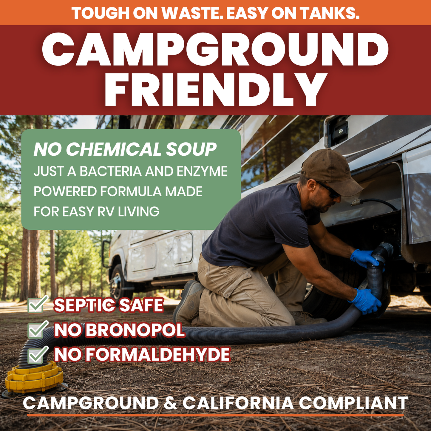 Uncle Todd's 16 oz RV Black Tank Treatment - Sage Scent Liquid, 8 RV Toilet Treatments, Camper Holding Tank Cleaner - Deodorizer for Black/Gray Tanks, Sensor Cleaner, Made in USA - Digests Waste Fast